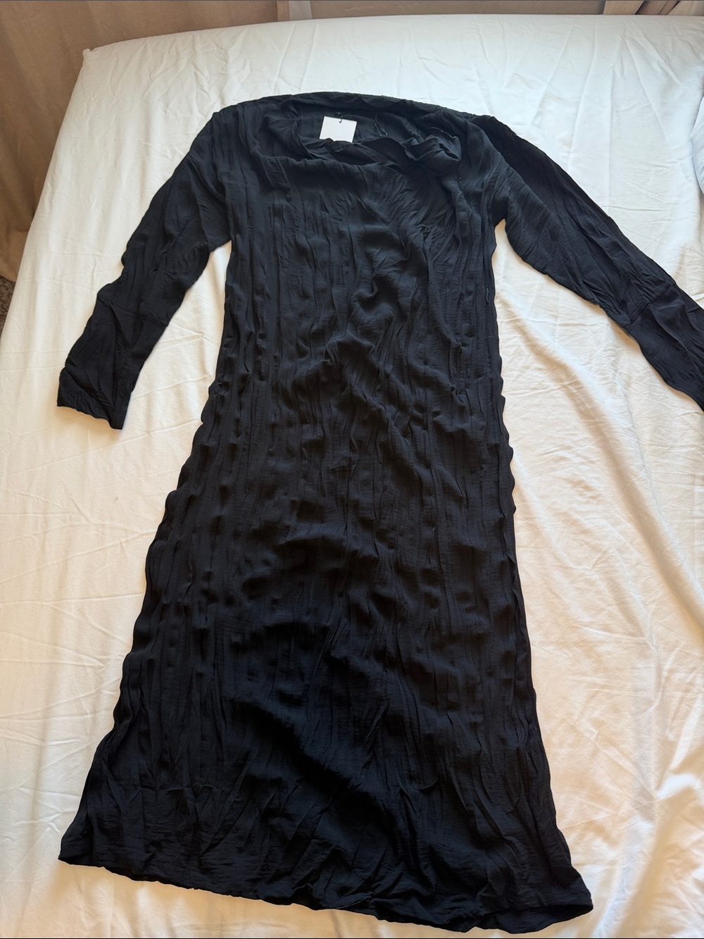 Zara Black Long-Sleeve Maxi Dress
